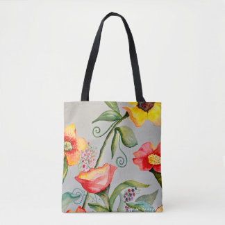 Tela Bolso Tote de Flor de Jardín