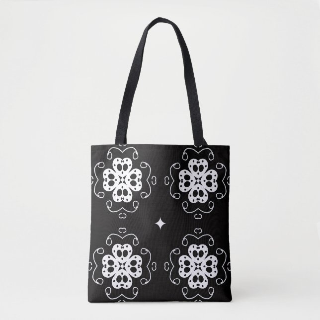 Tela bolso tote de flores abstractas modernas (Anverso)