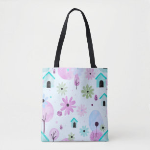 Tela Bolso tote de flores suaves pastel