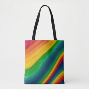 Tela Bolso tote de flujo de color de onda de arcoíris