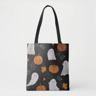 Tela Bolso tote de Halloween – Fantasmas, calabazas y h