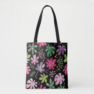 Tela Bolso Tote de Hoja de Acuarela Tropical Vibrante