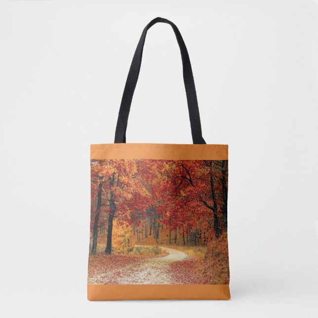 Tela Bolso tote de hojas de otoño (Anverso)