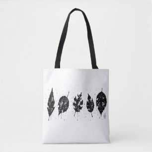 Tela Bolso Tote de Hojas Muertas Estampadas con Tinta