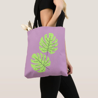 Tela Bolso tote de hojas verdes 