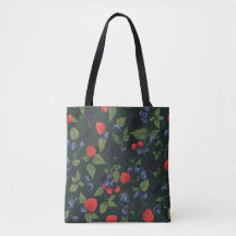 Bolso tote de hombro con patrón de bayas silvestre