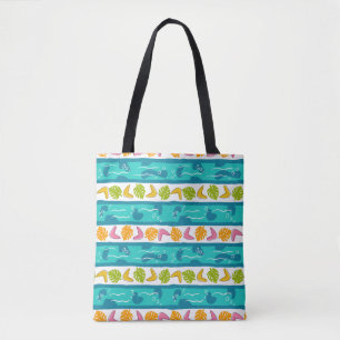 Tela Bolso tote de hombro en longitudes de onda - Blanc