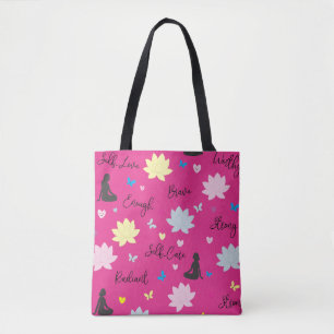Tela Bolso tote de hombro rosa Bolso de autoconfianza