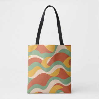 Tela Bolso tote de impresión total de flujo abstracto