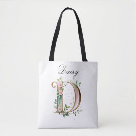 Tela Bolso Tote de Impresión Total de Letra Floral Dora
