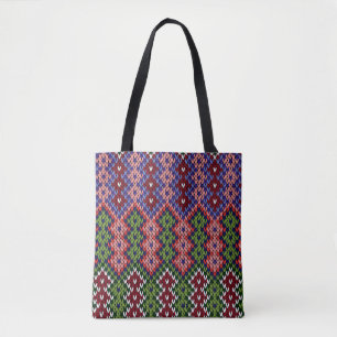 Tela Bolso tote de impresión total, mediano.