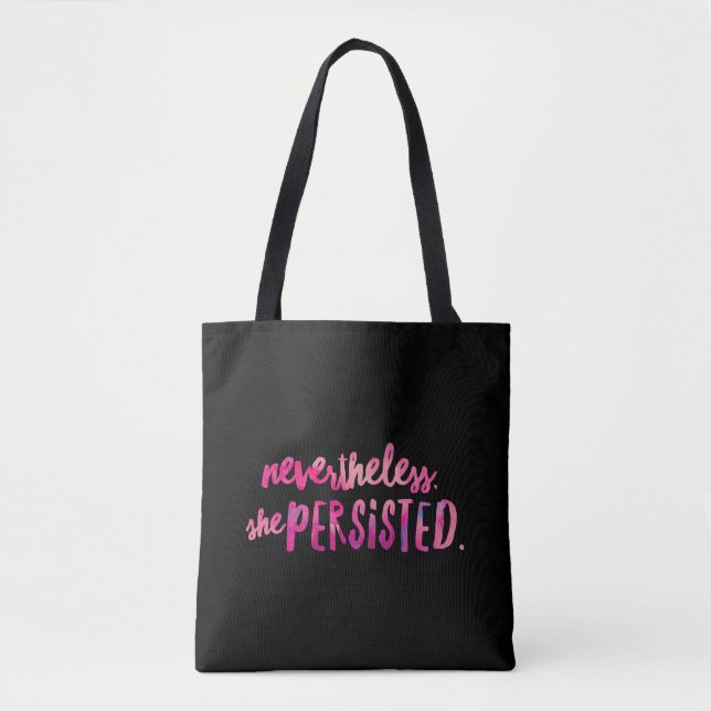 Tela Bolso tote de impresión total Nevertheless She Per (Anverso)