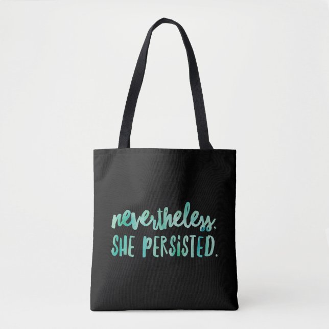 Tela Bolso tote de impresión total Nevertheless She Per (Anverso)