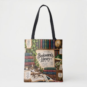 Tela Bolso Tote de la Biblioteca del Devorador de Libro