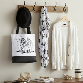 Tela Bolso tote de la cruz de la fe