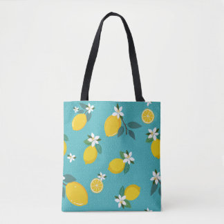Tela bolso tote de limones animados