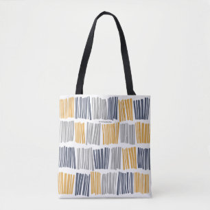 Tela Bolso tote de líneas abstractas gris naranja moder