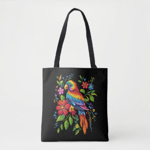 Tela Bolso tote de loro vibrante 