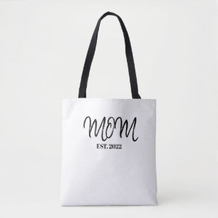 Tela Bolso Tote de Mamá con Letra Negra Establecida