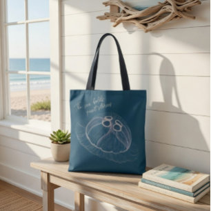 Tela Bolso tote de medusas – “El mar guarda historias s
