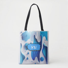 Tela Bolso Tote de Monograma Flujo Azur