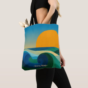 Tela Bolso tote de nombre personalizado atardecer Bauha
