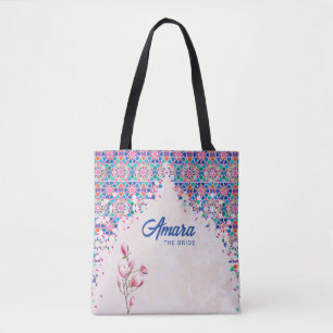 Tela Bolso Tote de Novia   Arco de Mosaico Colorido