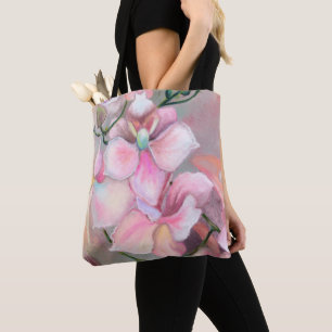 Tela Bolso tote de orquídeas rosadas