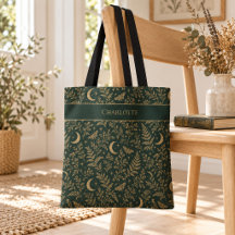 Bolso tote de patrón botánico de bruja personaliza