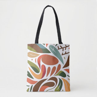 Tela Bolso Tote de Patrón Orgánico Abstracto