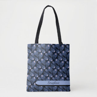 Tela Bolso tote de pluma de pavo real boho
