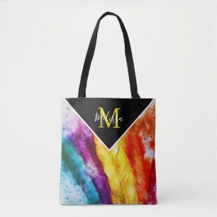 Tela Bolso tote de plumas brillantes