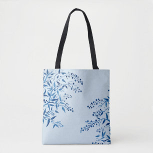 Tela Bolso tote de ramas azules