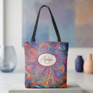 Tela Bolso tote de remolinos de colores