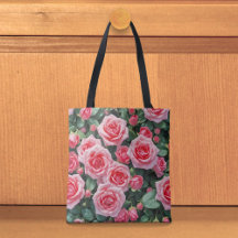 Bolso Tote de Rosas Rosadas