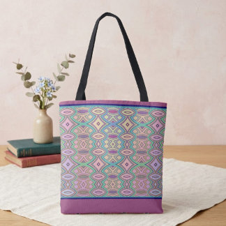 Tela Bolso tote de simetría ovalada y de diamante suave