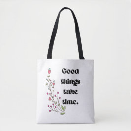 Tela Bolso Tote de Tipografía Botánica Minimalista