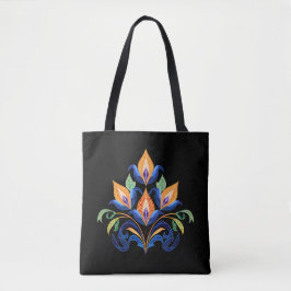 Tela Bolso tote de tulipanes abstractos naranjas