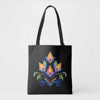 Tela Bolso tote de tulipanes abstractos naranjas
