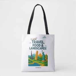Tela Bolso tote de Viajes, Comida y Paisajes | Agregar