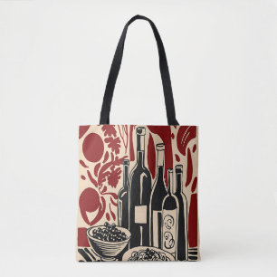 Tela Bolso Tote de Vino Vintage