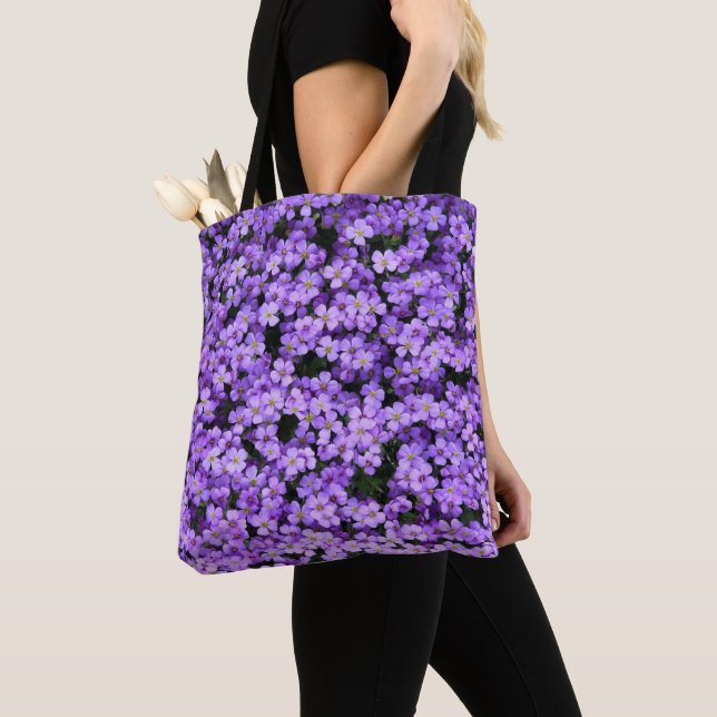 Tela Bolso Tote de Violetas (Detalle)