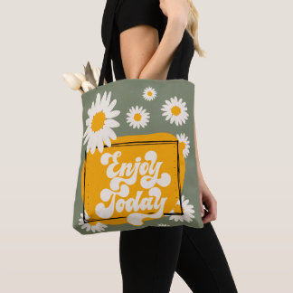 Tela Bolso tote Disfruta Hoy, bolso tote con diseño de