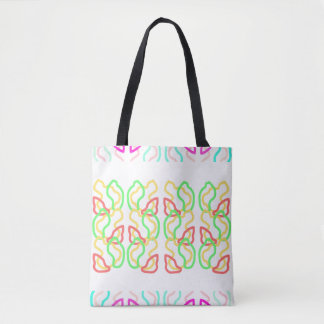 Tela Bolso Tote Divertido de Colores Múltiples