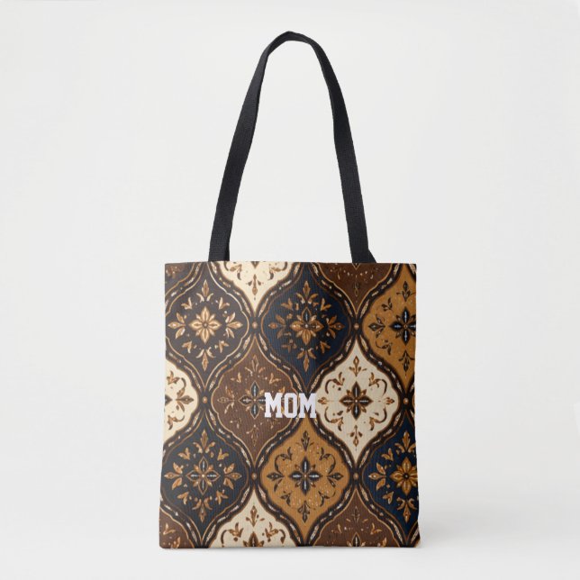 Tela Bolso Tote Elegante de Batik (Anverso)