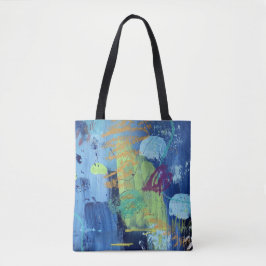 Tela Bolso tote en el diseño de Cueva Subacuática azul