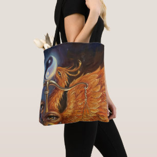 Tela Bolso tote espiritual de equilibrio de fénix