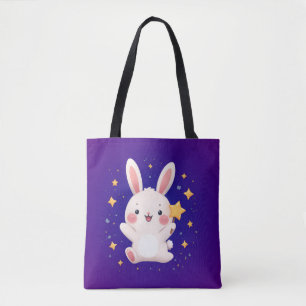 Tela Bolso Tote Estrella de Conejo Kawaii Accesorio Div