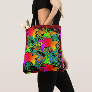 Tela Bolso Tote Flores de Arcoíris en Abundancia
