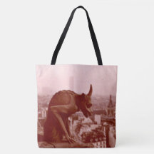 Bolso Tote Gargoyle de Foto Vintage París en Blanc